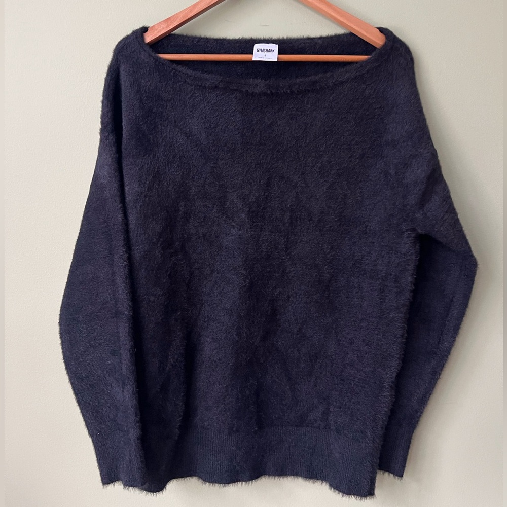 Gymshark Whitney Simmons NWOT Oversized Eyelash Black Sweater